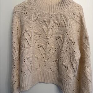 Chic Beige Knit Turtleneck Sweater